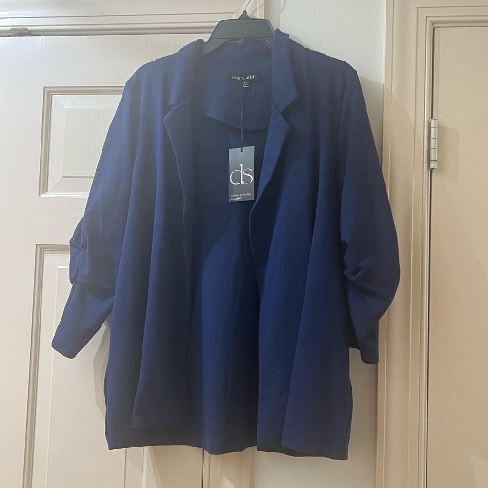 dear scarlett Navy Open-Front Cardigan